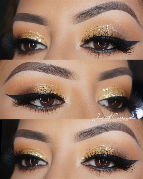 Gold glitter makeup look | Gold glitter makeup, Glitter makeup looks ...