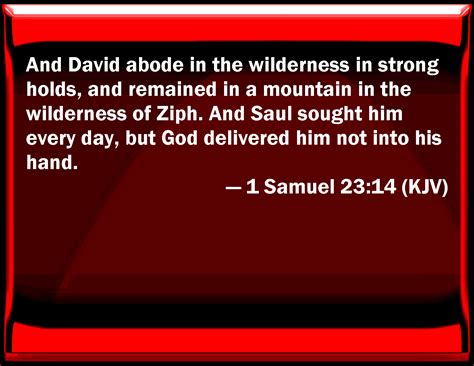 1 Samuel 23:14 And David stayed in the wilderness in strong holds, and ...