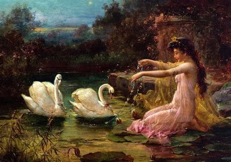 Swan at the Lake Painting by Hans Zatzka - Fine Art America