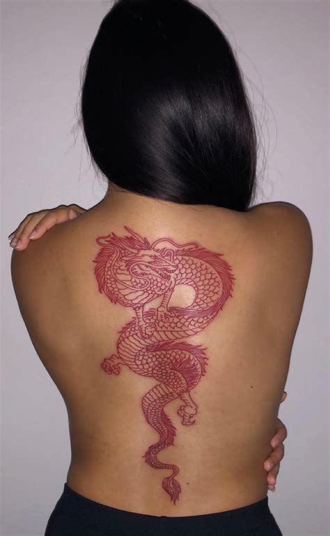 Red Dragon Tattoo, Chinese Dragon Tattoos, Dragon Tattoo For Women, Spine Tattoos For Women ...