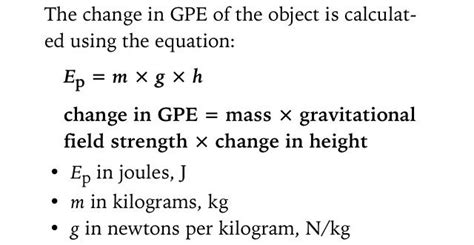 Calculating GPE. | Aqa, Math, Equation