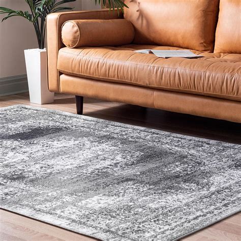 Rugs.Com Lucerne Collection Area Rug ‚Äì 8' x 10' Gray Low-Pile Rug Perfect For Living Rooms ...