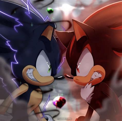 Dark Sonic vs Chaos Boost Shadow (art by: 2angelisimo) : r/SonicTheHedgehog