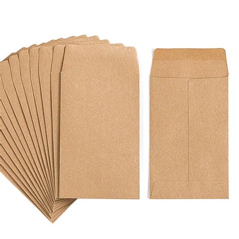 Buy 100 Pack Small Coin Envelopes Self-Adhesive Kraft Paper Seed Envelopes Mini Parts Small ...