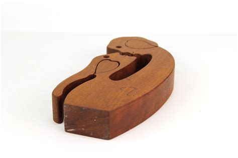 Mid-Century Modern Carved Wood Puzzle Sculpture For Sale at 1stDibs