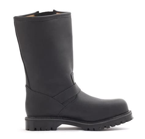 Engineer Boot Fully Leather Lined with Steel Toe in Greasy Black - Gripfast