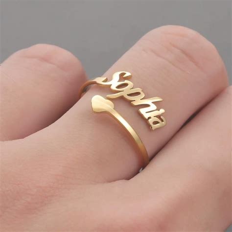 Custom Name Ring, Adjustable Custom Ring, Personalized Rings, Ring for ...