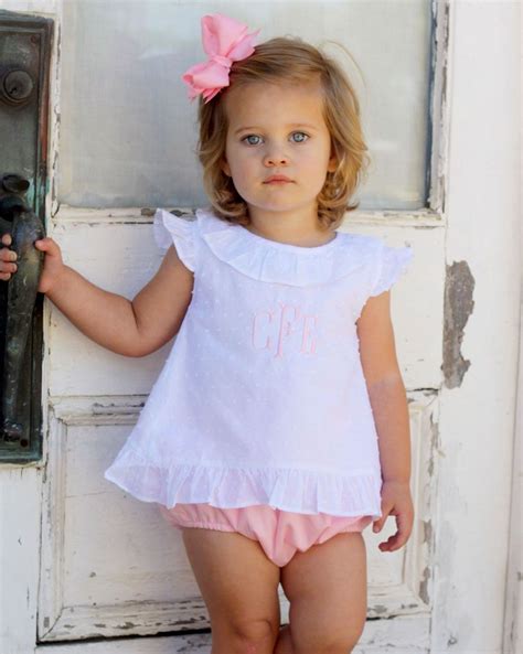 White+Swiss+Dot+and+Pink+Bloomer+Set+-+White+swiss+dot+top+with+ruffle+neck+and+sleeve… | Cute ...