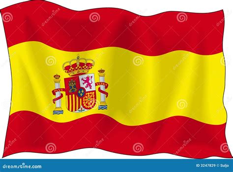 Flag of Spain stock vector. Illustration of drawing, europe - 3247829