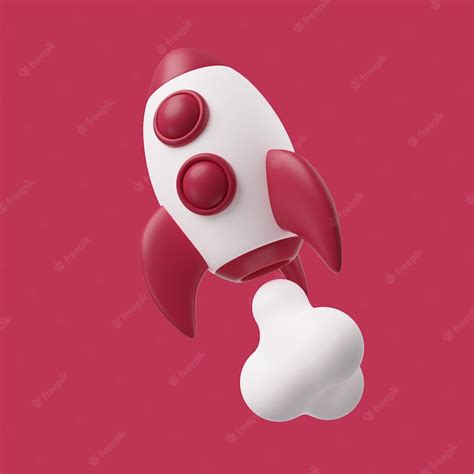 Free PSD | Rocket color of the year 2023 3d illustration