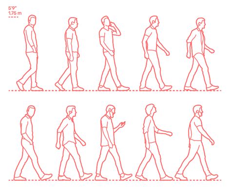 Walking - Male (Side) Dimensions & Drawings | Dimensions.Guide