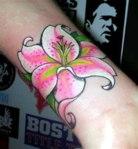 White & pink stargazer lily Tattoo Infinity Symbol Art, Stargazer Lily Tattoo, White Tattoo ...