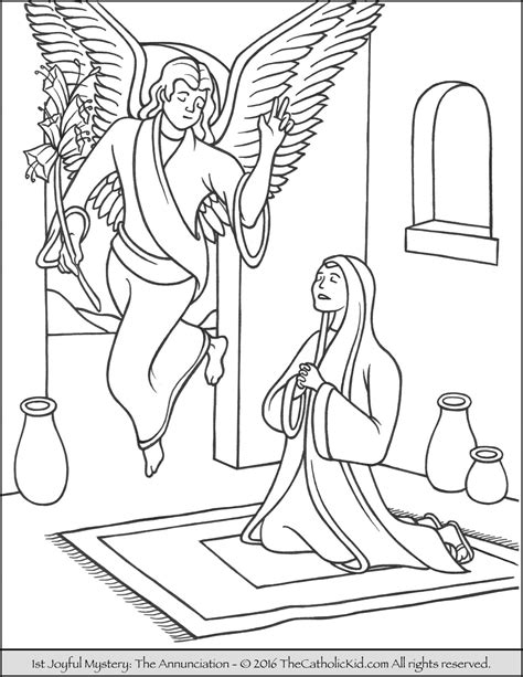 Joyful Mysteries Rosary Coloring Pages - The Catholic Kid