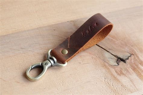 Monogrammed Leather Key Fob Leather Key Holder Leather Key | Etsy