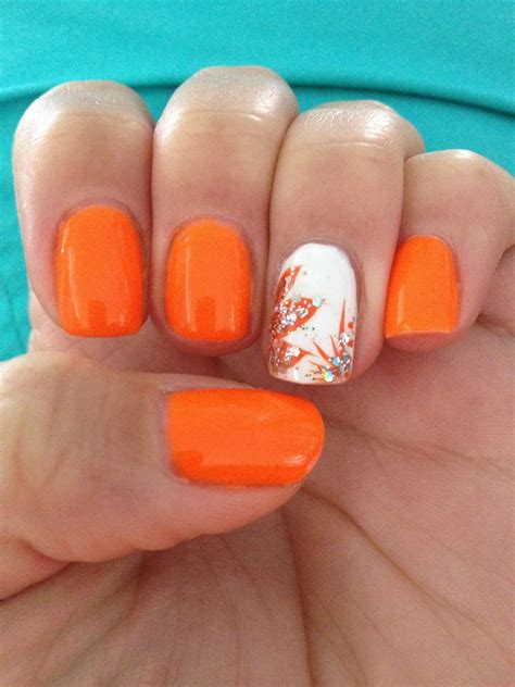 Famous Fall Orange Nail Designs References - clowncoloringpages