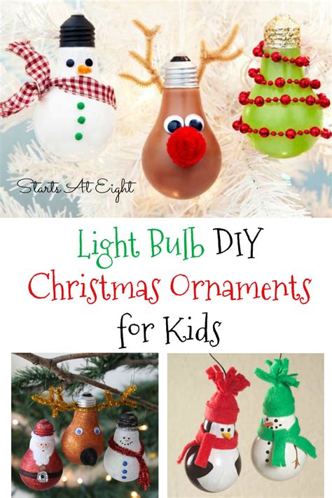 Light Bulb DIY Christmas Ornaments for Kids - StartsAtEight