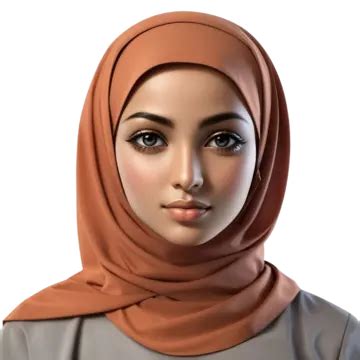 Portrait Of Beautiful Modern Muslim Woman With Natural Makeup Dressed In Beige Hijab, Portrait ...