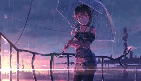 1336x768 Resolution Red Eye Anime Girl HD Laptop Wallpaper - Wallpapers Den