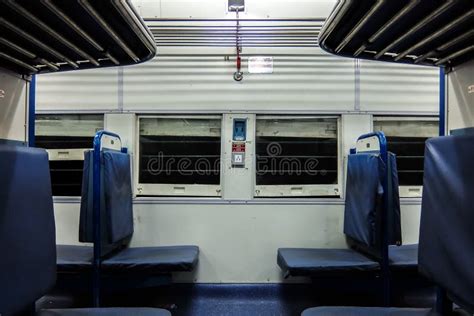 AC Coach Of Indian Train On The Station During Rain Stock Photo - Image ...