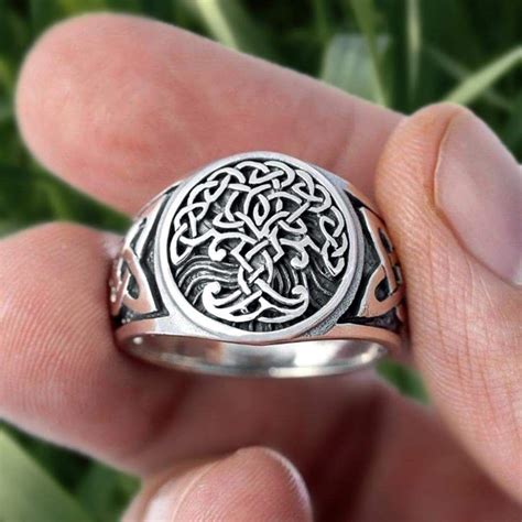 Viking Yggdrasil Tree of Life Knotwork Celtic Ring Stainless Steel | Rings for men, Punk jewelry ...