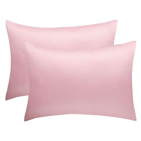 Set of 2 Luxury Satin Pillowcase Cool Silky Travel Size Pillow Slip Case Cover, Pink - Walmart ...