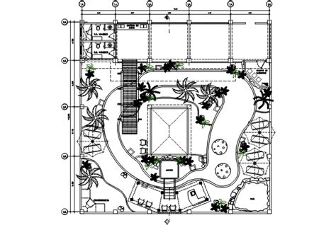 Resort garden landscaping structure and plan cad drawing details dwg ...