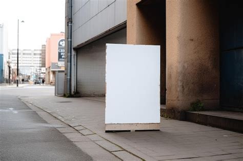 Premium Photo | A blank white mockup sign isolated outside ai generative