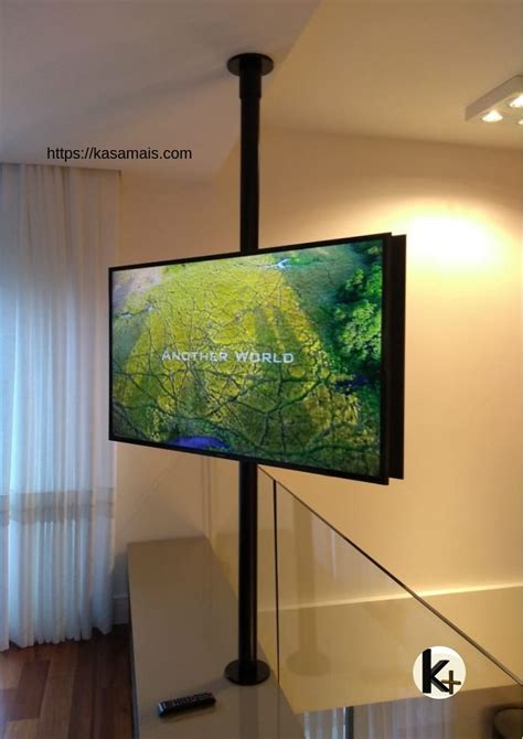 Swivel TV Stand – Room Divider Model – 360 Degrees Rotating - Black Tube | Tv stand room divider ...