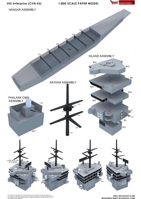 paperhobby: USS Enterprise (CVN-65) 1:800