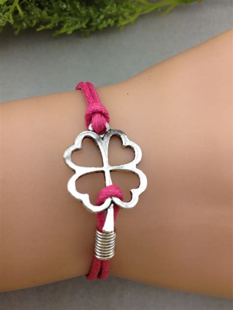 1pcs Shamrock Bracelet, Clover Bracelet Four Leaf Lucky Clover Charm Bracelet in Silver 1145-in ...