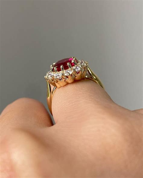 Oval Cut Ruby Engagement Ring / Red Ruby Wedding Ring / - Etsy