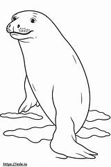 Leopard Seal Full Body coloring Page sketch template