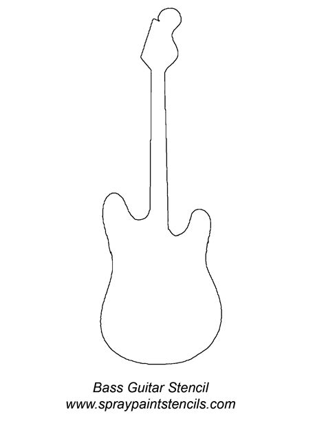 clipart of bass guitar outline - Clipground