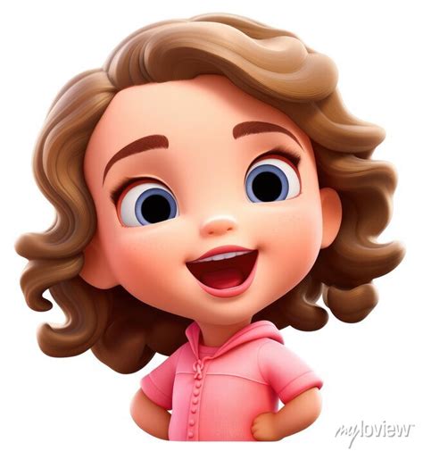 Memoji happy baby girl on transparent background. png. emoji, • wall ...