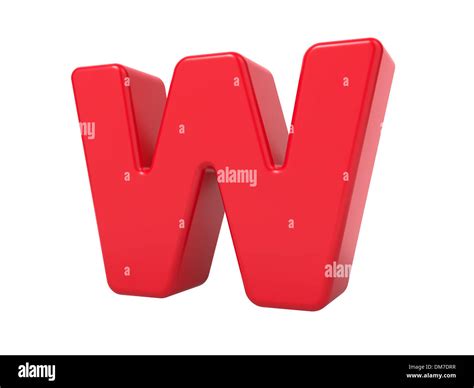 Red 3D Letter W Stock Photo - Alamy