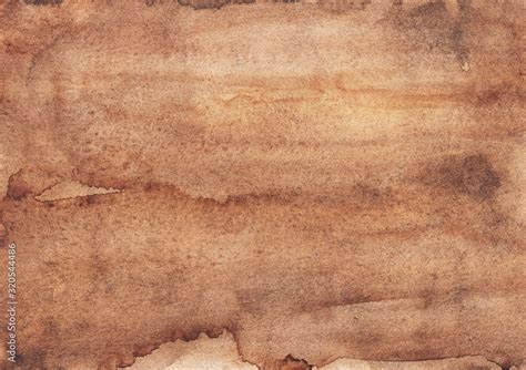 Watercolor old brown background texture. Ancient parchment backdrop hand painted. Light taupe ...