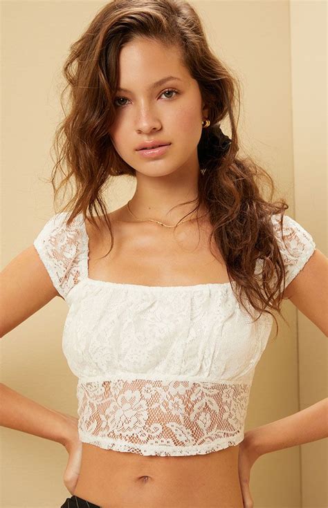 Beverly & Beck Short Sleeve Lace Top | PacSun in 2023 | Lace short sleeve top, Lace top, Outfits ...