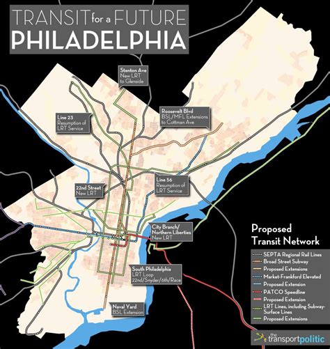 Proposed Future Philadelphia Subway/Trolley Expansion Map. (Unofficial). Planer, Chestnut Hill ...