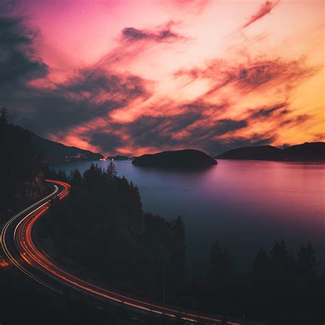 long exposure, light, trails, photography, hd, road HD Wallpaper