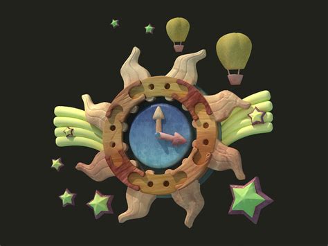 Cartoon pendulum clock holiday 3D - TurboSquid 1614452