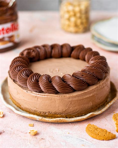 No bake nutella cheesecake: without gelatine - Bake with Shivesh