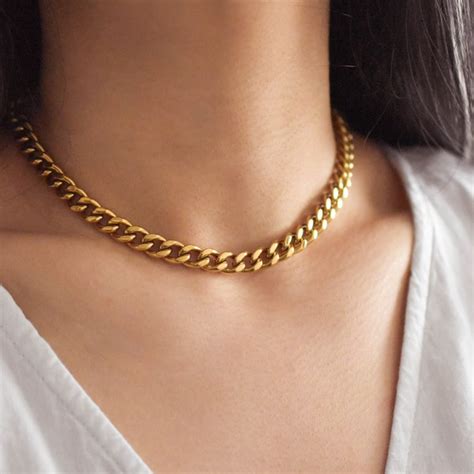 Gold Chain Choker - Etsy