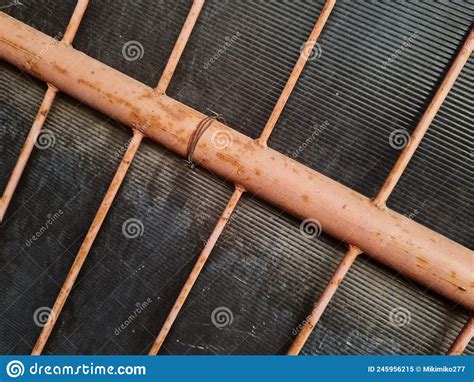 Orange Color Building Fence Texture Background Made of Iron Stock Image ...