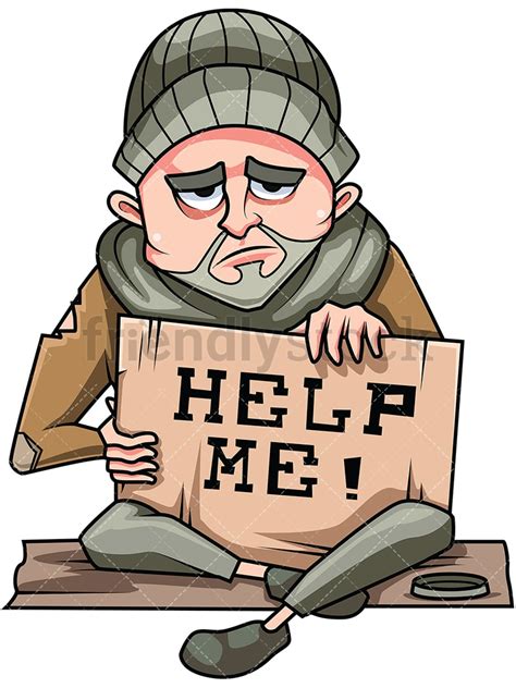 Homeless Man Cartoon - Cartoon Old Sad Homeless Man Royalty Free Vector Image | Bodendwasuct