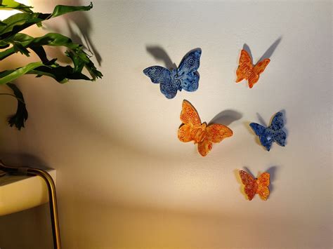 Wall Art 3D Ceramic Butterflies Home Decor Unique Gift - Etsy UK