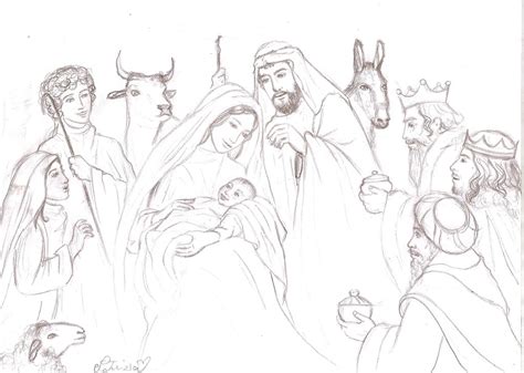 The nativity (sketch) by DreamyNaria on DeviantArt