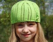 Items similar to Girls Crochet Lace Summer Hat Crocheted Sun Hat Bohemian Hat Hippie hat Green ...
