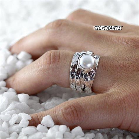 Exclusive Silver Pearl Ring Natural Pearl Ring-handmade Silver - Etsy