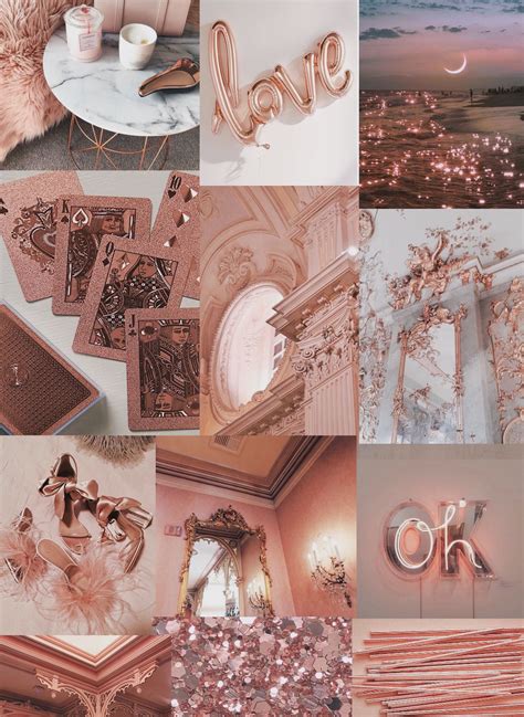 +65 Rose Gold Vintage Aesthetic Wallpaper - Caca Doresde