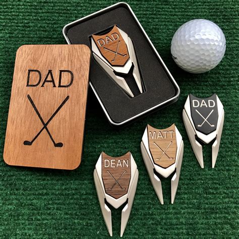 Engraved Wood Golf Ball Marker Divot Tool Personalized Golf Gift For ...